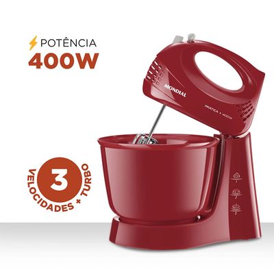 Batedeira Mondial Prática B-44-R Vermelha - 400W 127V UNICA