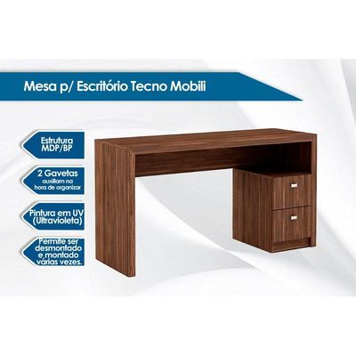 Mesa Escrivaninha Juvenil ME4130 c/ 2 Gavetas Branco - Tecno Mobili