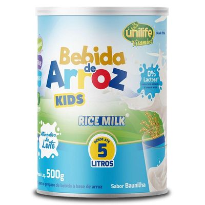 Kit 3 Bebida De Arroz Kids Unilife Sabor Baunilha 500g