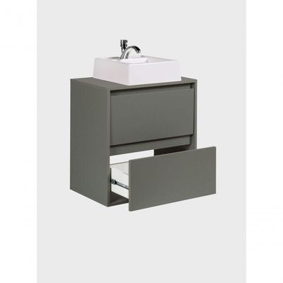 Gabinete Para Banheiro Com Cuba E Espelho Redondo 60cm Mdf Verde Dubai - On Móveis
