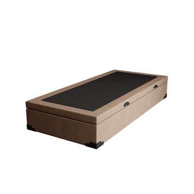 Base para Cama Box Solteiro Richard com Baú Suede (45x88x188) Bege