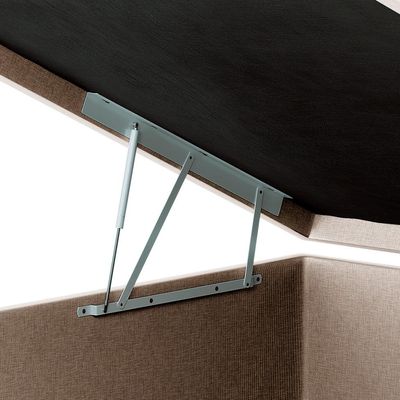 Base para Cama Box Solteiro Martin Premium com Baú Suede (45x88x188) Bege