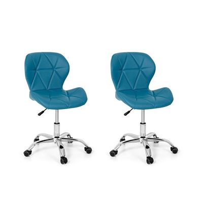 Conjunto 2 Cadeiras Office Eiffel Slim Giratória Turquesa