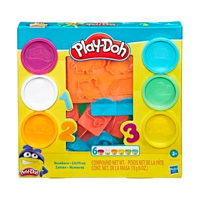 Massa de Modelar Playdoh Conjunto de Números com 6 Potes UNICA