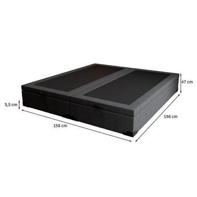 Base para Cama Box Queen Martin Premium com Baú Linho (47x158x198 cm) Grafite