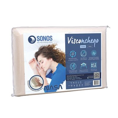Travesseiro Sonos Visconchego 12cm Bege UNICA