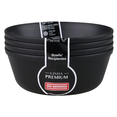 Conjunto de 4 Bowls 450ml BO0103 São Bernardo Preto UNICA