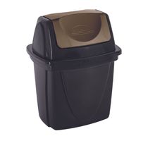 Lixeira de Plástico com Tampa Dourada Plasútil Ecoblack Preta 4,9L