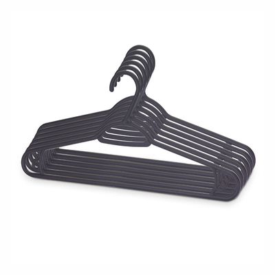 Conjunto de Cabides Dasplast Plástico Sustentável Leve 6 e Pague 5 Preto UNICA