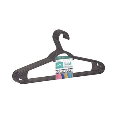 Conjunto de Cabides Dasplast Plástico Sustentável Leve 6 e Pague 5 Preto UNICA