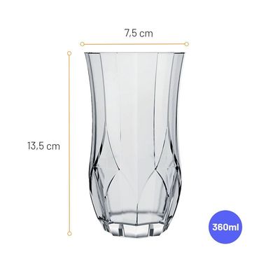 Jogo de Copos Long Drink Nadir Figueiredo Opera em Vidro 6 Peças 360ml UNICA