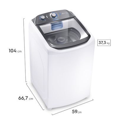 Máquina de Lavar Electrolux 13kg Branca Efficient Duplo Dispenser, Cesto Inox e Máxima Diluição (LDA13) 127V