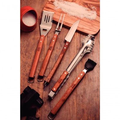 Pegador Para Carne Tramontina Churrasco 47,3cm Lâmina Em Inox Com Cabo De Madeira
