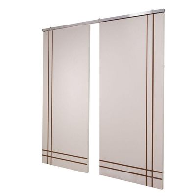 Porta Dupla Branco Prime Frisada Kit Alumínio F06 - 210x180