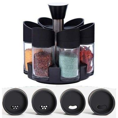 Porta Condimentos 6 Peças Temperos Suporte Giratorio