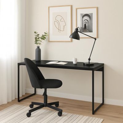 Mesa de Escritório Studio Preta 150 cm