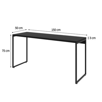 Mesa de Escritório Studio Preta 150 cm