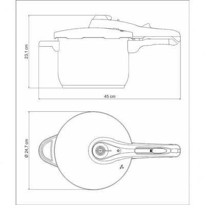 Panela De Pressão Tramontina Solar 22cm Em Aço Inox 6 Litros