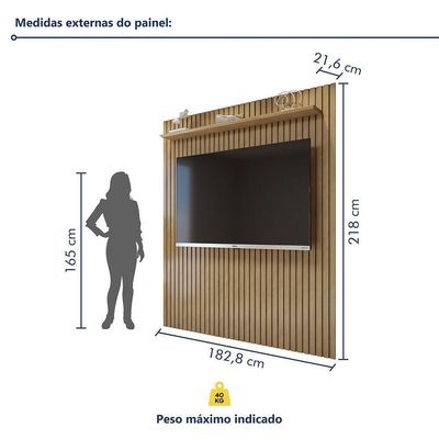 Painel Suspenso 182,8 Cm Vitória 100% Mdf Cinamomo