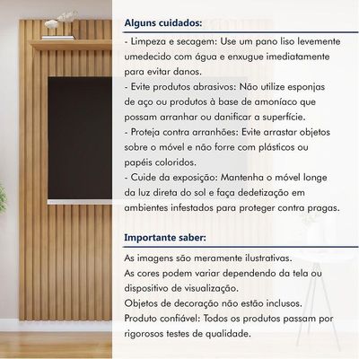 Painel Suspenso 182,8 Cm Vitória 100% Mdf Cinamomo