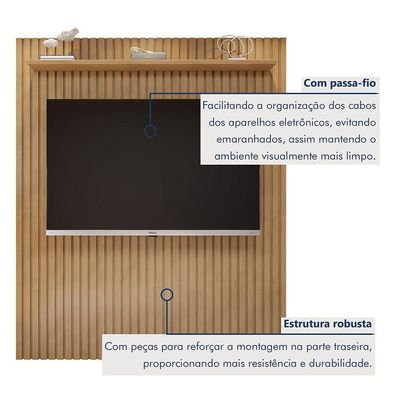 Painel Suspenso 182,8 Cm Vitória 100% Mdf Cinamomo