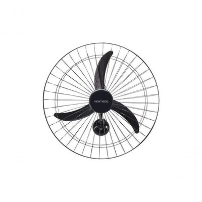 Ventilador De Parede Ventisol Oscilante 60cm Metal Preto 1400rpm Bivolt