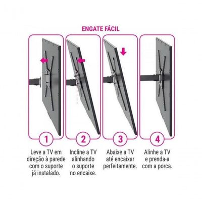 Suporte Articulado Para Tv 19"-56" Preto Stpa50 Multivisão