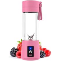 Mini Liquidificador Shake Academia Portátil Recarregável 6 Rosa