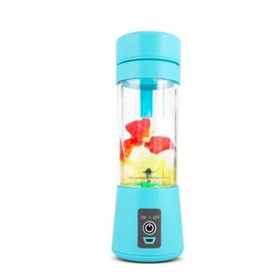 Liquidificador Portátil Recarregável 6 Lâminas 380ml Azul