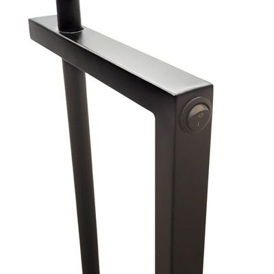 Luminária Abajur De Chão Salone Decorativa Em Aço Carbono Preto Com Cúpula