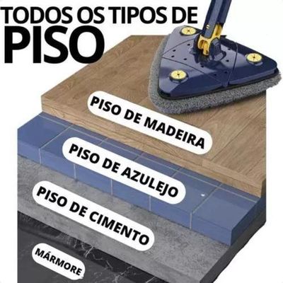 Kit Completo Limpeza: Rodo Limpeza Esfregão Triangular