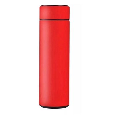 Garrafa Térmica Café, água Com Sensor De Temperatura Em Led 480ml Vermelha