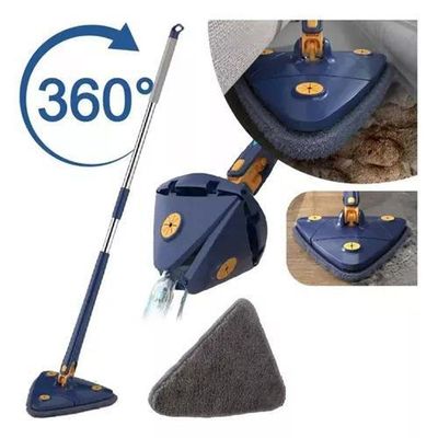Esfregão Triangular Rodo Limpador Giratório Mop + Refil