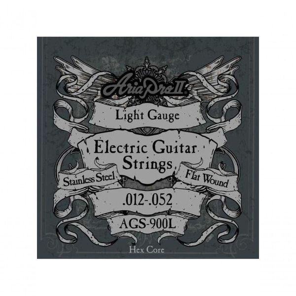 Encordoamento Para Guitarra Flat Wound .012 Ags900l Aria Pro