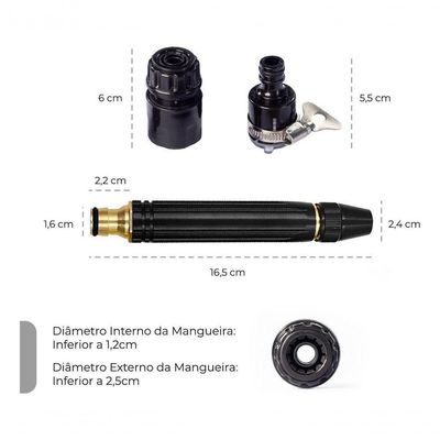 Bico De Mangueira De Alta Pressão Regulável - Aquilae