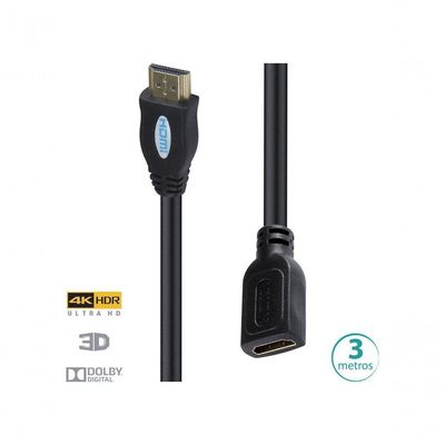 Cabo Extensor Hdmi 2.0 4k Ultra Hd 3d Conexão Ethernet 3 Metros - H20f-3