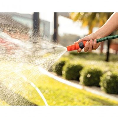 Mangueira Flex Tramontina Em Pvc Verde 3 Camadas 15m Com Engate Rosqueado, Esguicho E Suporte