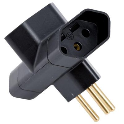 Plugue T 2P+T 10 A 250 V Tramontina Preto