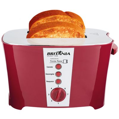 Torradeira Britânia Tosta Pane Vermelha 800W 127V