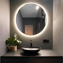 Espelho Redondo Com Iluminação Led Branco Frio - 6000k - 70x70 Cm