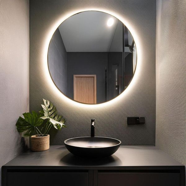 Espelho Redondo Com Iluminação Led Branco Frio - 6000k - 70x70 Cm