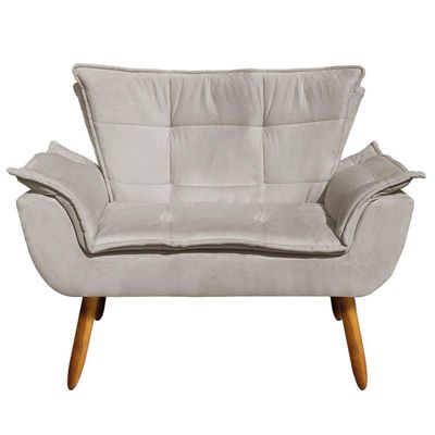 Kit 01 Namoradeira E 02 Poltronas Opala Suede Marrom Rato