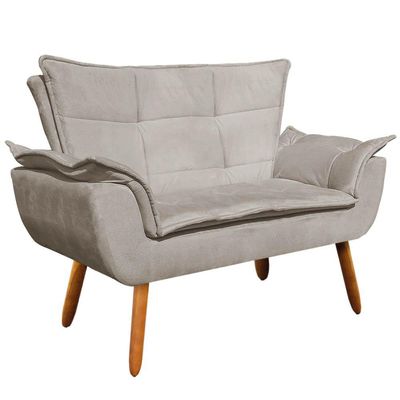 Kit 01 Namoradeira E 02 Poltronas Opala Suede Marrom Rato