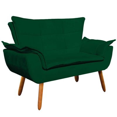 Kit 01 Namoradeira E 02 Poltronas Opala Suede Verde