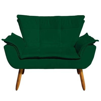 Kit 01 Namoradeira E 02 Poltronas Opala Suede Verde