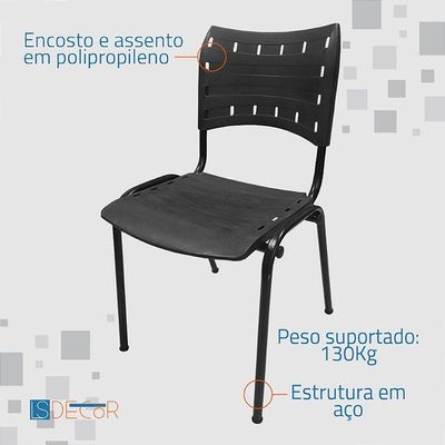 Kit Com 10 Cadeiras Iso Pp Rp Empilhavel Color - Verde