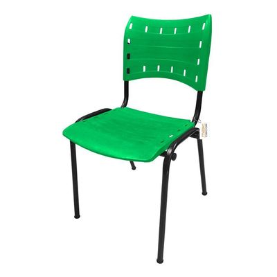 Kit Com 10 Cadeiras Iso Pp Rp Empilhavel Color - Verde