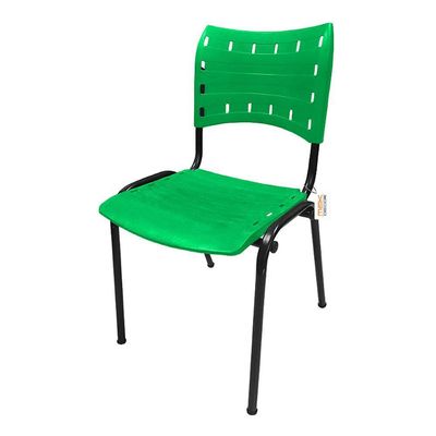 Kit Com 10 Cadeiras Iso Pp Rp Empilhavel Color - Verde