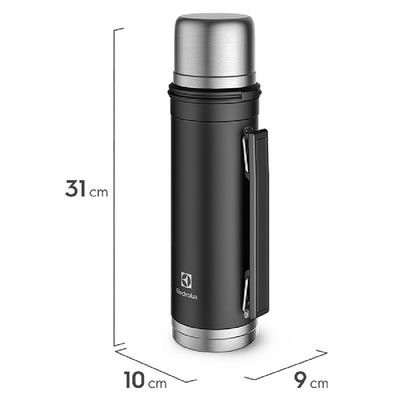 Garrafa Térmica Electrolux 1L Preta Sense To Go Antivazamentos Não se aplica