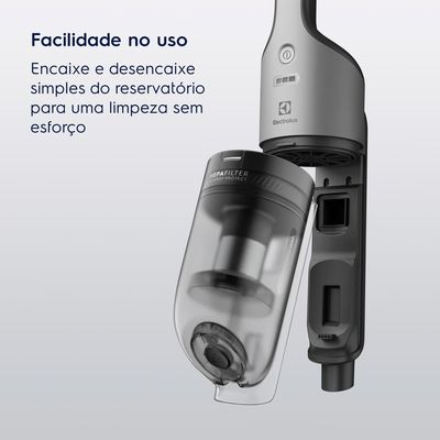 Aspirador de Pó Vertical Sem Fio Electrolux Ergorápido 2 em 1 Cyclonic Power até 30 min Cinza (ERG018) Bivolt